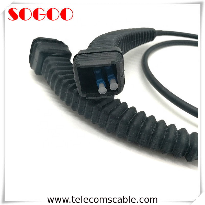 CPRI Fiber Optic Patch Cord , Outdoor Fiber Optic Patch Cable With NSN Boot DX LC Connector