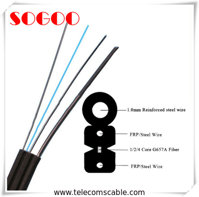 Black Optical Fiber Self Supporting FTTH Drop Cable